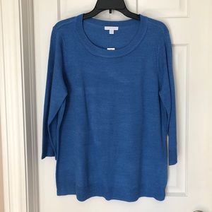 NY&Co blue 3/4 sleeve sweater